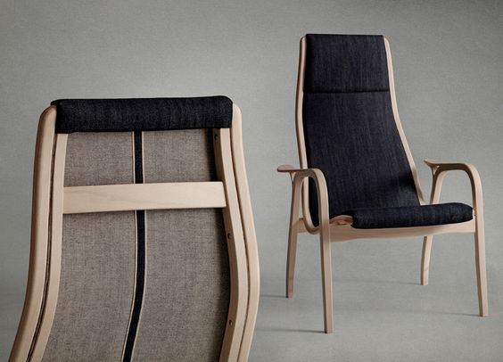 nudie jeans and swedese reinterpret lamino chair in denim
