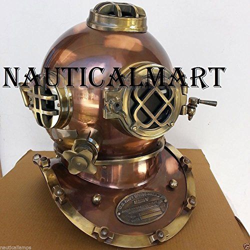 US NAVY MARK V ANTIQUE DIVING DIVERS HELMET BRASS STEEL FULL SIZE VINTAGE GIFT