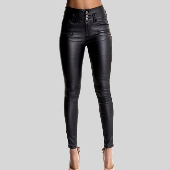 Crazy Womens High Waist Skinny Fit Faux Leather Biker Pants Slim Trousers
