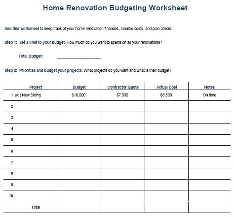 home budgeting