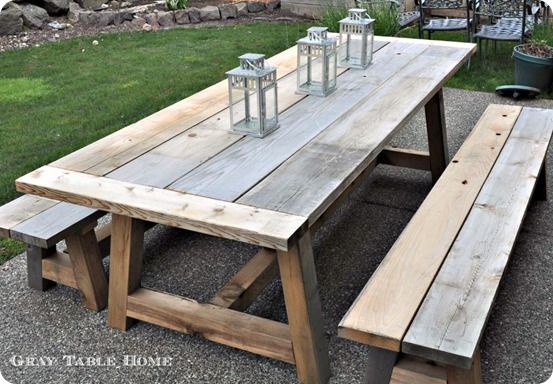 Reclaimed Wood Outdoor Dining Table And Benches Knockoffdecor Com Diy Picnic Furniture Restoration Patio Reclaimed Wood Outdoor Dining Table And, Reclaimed Wood Garden Table And Bench Set