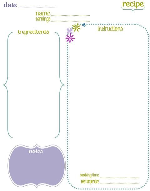 recipe page templates