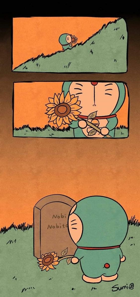 Doraemon đã ở bên cạnh Nobita 80 năm, trước khi c.h.ế.t Nobita đã nói với Doraemon: "Sau khi tớ đi, cậu nên trở về nơi cậu thuộc về." Doraemon đồng ý! Sau cái c.h.ế.t của Nobita, Doraemon đã sử dụng cỗ máy thời gian để quay về 80 năm trước và nói với Nobita thời thơ ấu: "Xin chào Nobita, tớ tên là Doraemon" Cho dù có cho tớ bao nhiêu cơ hội, tớ vẫn muốn gặp lại cậu, bởi vì nơi cậu ở, chính là nơi tớ nên đến." Theo Mạc Dương Minh Khuê dịch