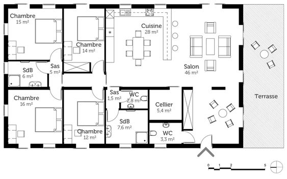 Laura Jacquemin (laurajacquemin3) on Pinterest - plan de maison de 100m2 plein pied Laura Jacquemin (laurajacquemin3) on Pinterest - plan de maison de 100m2 plein pied