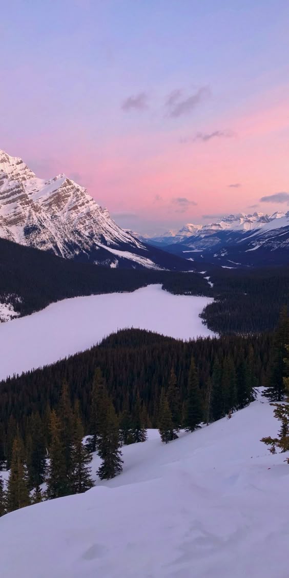 Lake, sunset, mountains, forest, Canada, 1080x2160 wallpaper