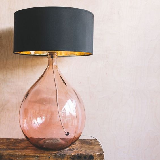 Extra Large Pink Round Glass Lamp Baba Glass Lamp Clear Glass in 2020