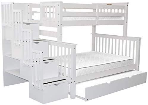 Com Bedz King Escadaria Beliches Twin Sobre Completo 4 Gavetas No Passos E Trundle Cool Bunk Beds For Girls Room Stairway Cool Bunk Beds, Bedz King Stairway Bunk Bed