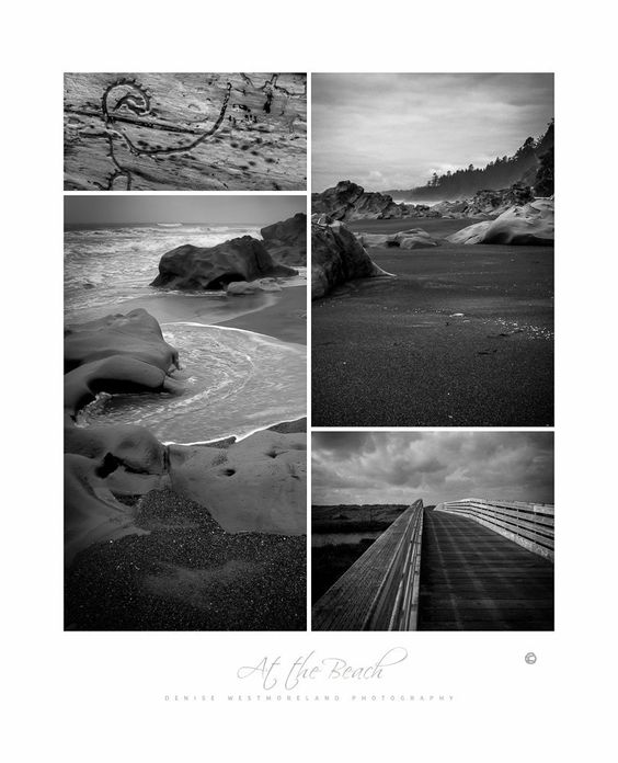 "At The Beach Styles A and C are a grouping of three photos presented poster style with title and artist credit. Style B is a grouping of four photos. There is a choice of three styles (see images above). All are in black & white. Use the zoom tool to see the framing for each poster. Print Size - 8.5\\" X 11\\" / Finish - Glossy Listings are for the print only. All prints are sold unframed and unmatted. The watermark does not appear on the final print. I custom print all of my images on premium