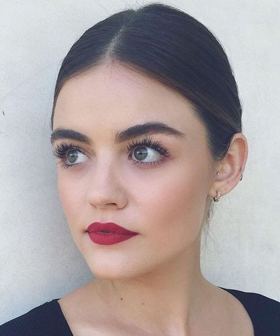 Get the Look: Celebrity Makeup and Hair How-Tos to Try - Lucy Hale's Red Lipstick from InStyle.com