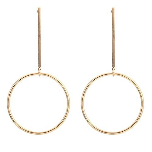 Statement Hoop Earrings Long Drop Circle Earrings Dangle and Drop Silver Hoop Earrings Delicate Dangling Hoops Modern Long Earrings