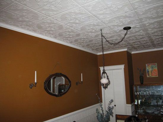 Decorative Ceiling Tiles In Living And Dining Rooms Styrofoam Tile Decorative Ceiling Tiles In Living And, How To Install Ceiling Tiles On Popcorn