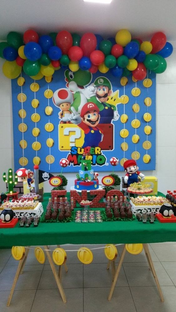 Decoracion De Fiesta De Mario Bros Baby Guía Para Su Decoración H Super Mario Bros Birthday Party Super Mario Birthday Party Mario Bros Birthday Party Ideas