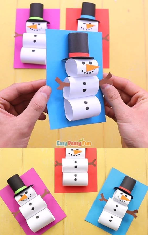 This paper snowman craft is so cute!