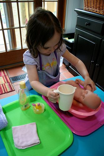 doll washing. Baby Girl would love this, so would the Boy.
