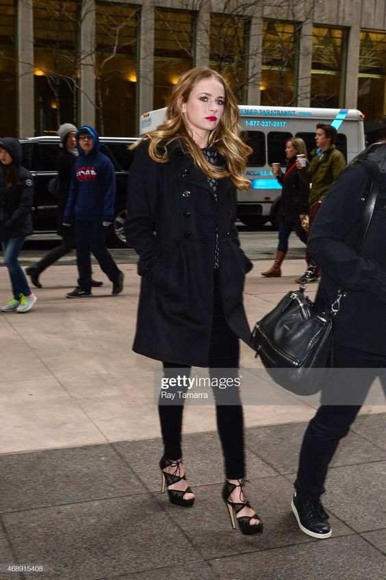 Actress Britt Robertson enters the Sirius XM Studios on April 8, 2015...