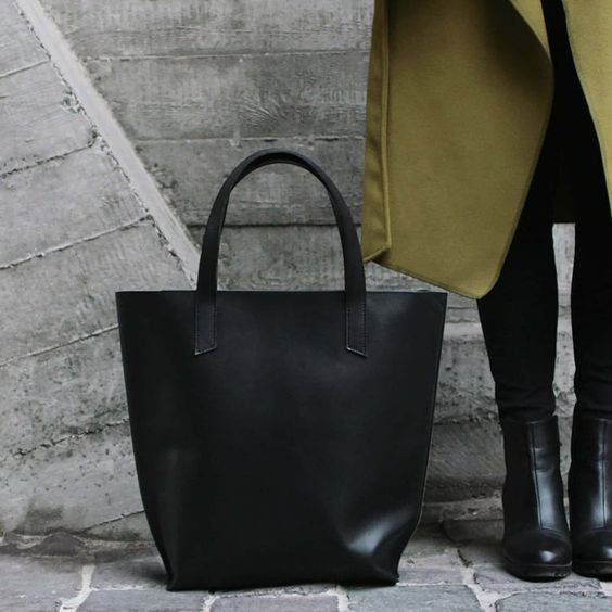 Сумка женская кожаная Shopper black leather