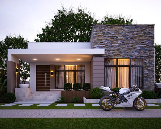 One story modern house design #story #modern #house #design - einstöckiges modernes hausdesign - conception d'une maison moderne à un étage - diseño de una casa moderna de una historia - modern house design interior, modern house #exterior home design modern