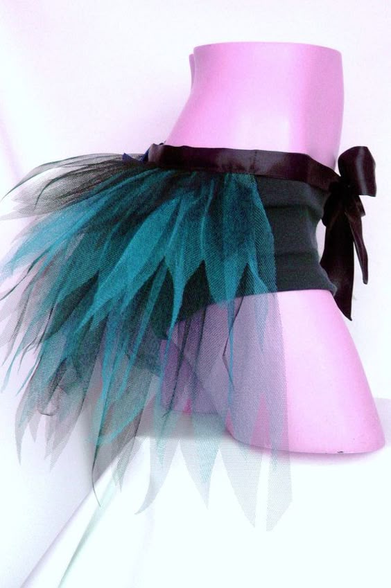 Black Burlesque Tutu Skirt Bustle Showgirl Halloween Angel Hen Night Fancy Dress