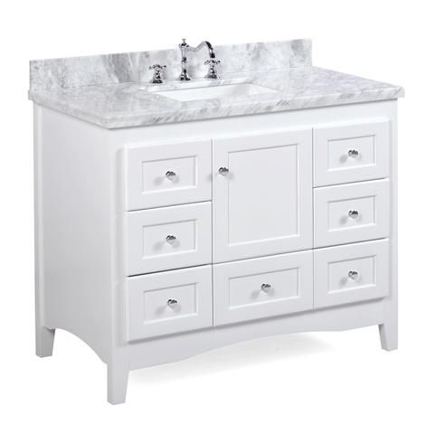 Abbey 42 Inch Vanity Carrara White Bathroom Abbey 42 Inch Vanity Carrara White