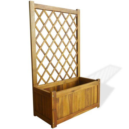 vidaXL Solid Acacia Wood Outdoor Planter Garden Patio Pot Flowers Display Box