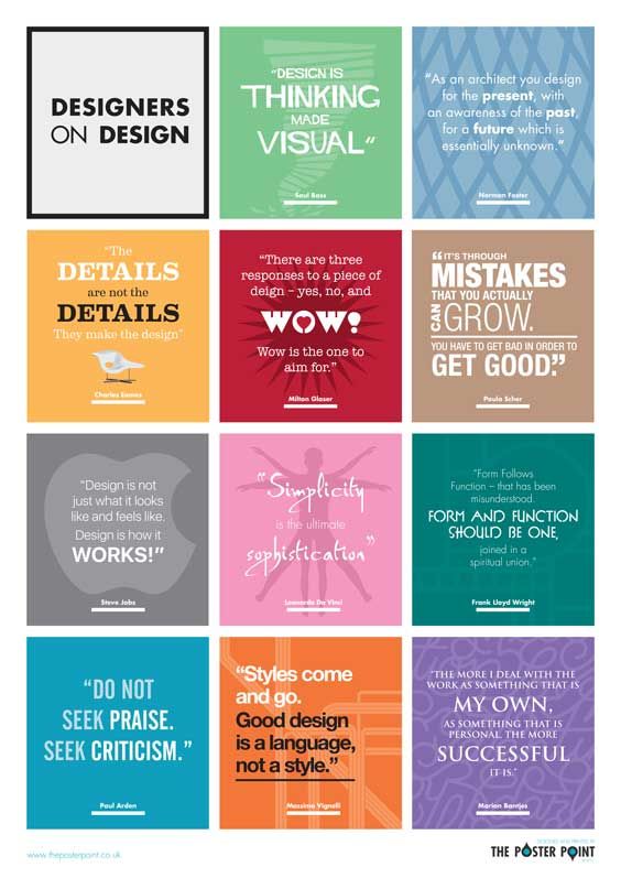 Designers on Design Poster Inspirational quotes from famous Designers on Design Poster Inspirational quotes from famous