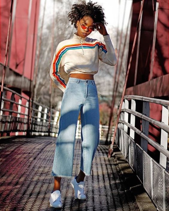 UO Rainbow Striped Funnel Neck Track Top | Urban Outfitters | Women's | Tops | Hoodies & Sweatshirts via @lamickirabo #uoeurope #urbanoutfitterseu #uoonyou #urbanoutfitters