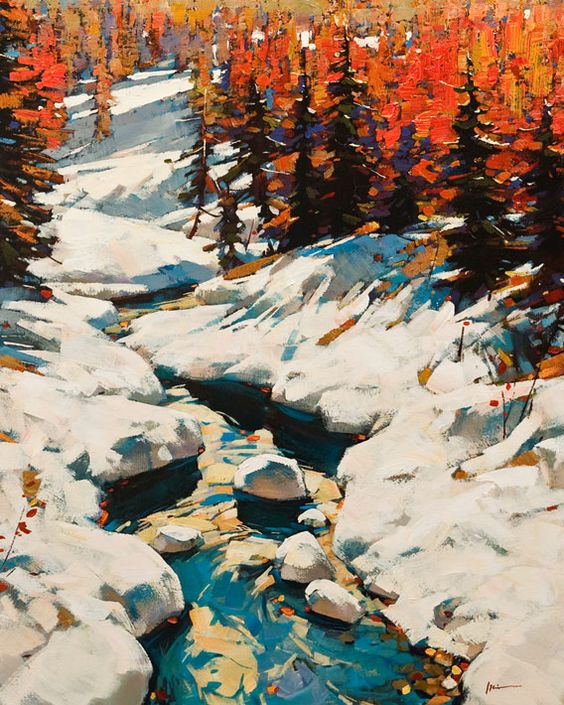 "Melting Snow," by Min Ma 24 x 30 - acrylic $4060 Unframed