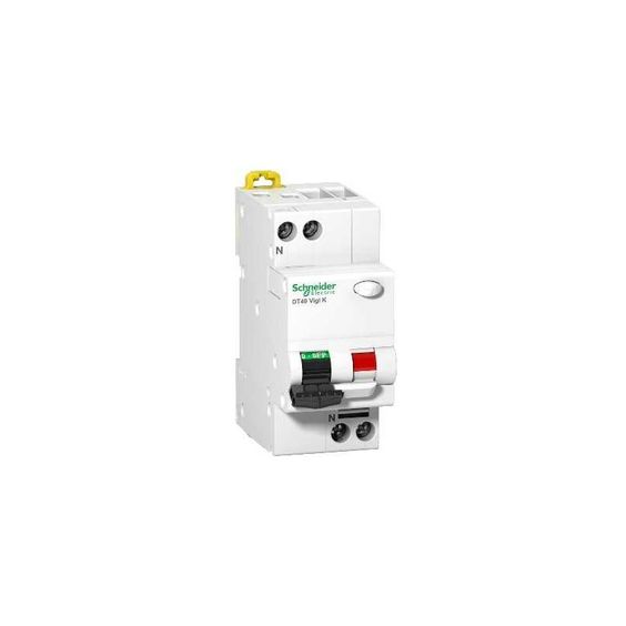 Electricité > Tableau électrique > Interrupteur et disjoncteur différentiel > Disjoncteur différentiel SCHNEIDER ELECTRIC, Prodis DT40 Vigi K - disj. différentiel 4,5kA 1P+N courbe C 10A - type AC 300mA - A9N21207
