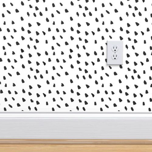 Colorful Fabrics Digitally Printed By Spoonflower Painted Black Dots On White Accent Wall Paint Wallpaper Polka Dot Walls - Small Black Specks In Bathroom Colorful Fabrics Digitally Printed By Spoonflower Painted Black Dots On White Accent Wall Paint Wallpaper Polka Dot Walls - Small Black Specks In Bathroom