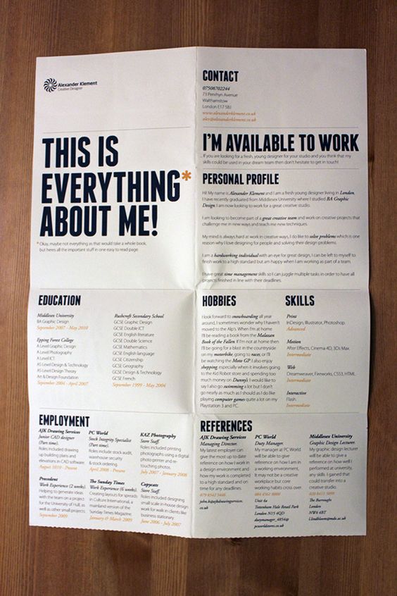 original cv ideas