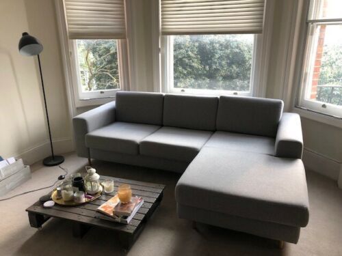 Swoon Editions Malvern Grey L Shape Corner Sofa 3 Seater With Malvern Grey L Shape Corner Sofa