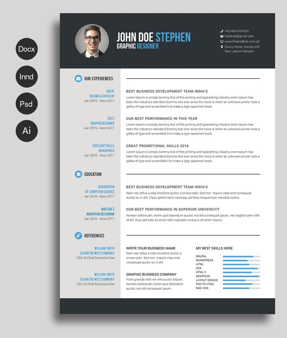 40 Best Free Resume Templates 2017 PSD, AI, DOC Free printable - resume printable template 40 Best Free Resume Templates 2017 PSD, AI, DOC Free printable - resume printable template