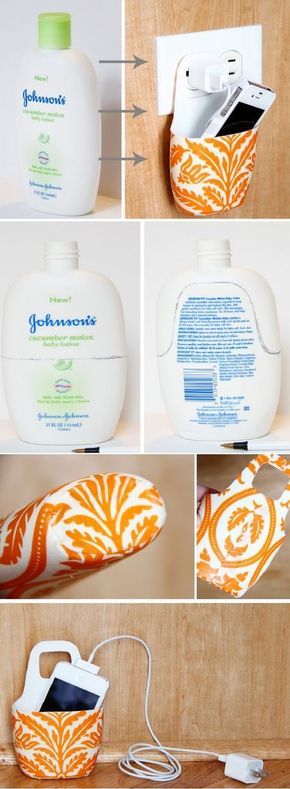 Porta celular com embalagem de shampoo