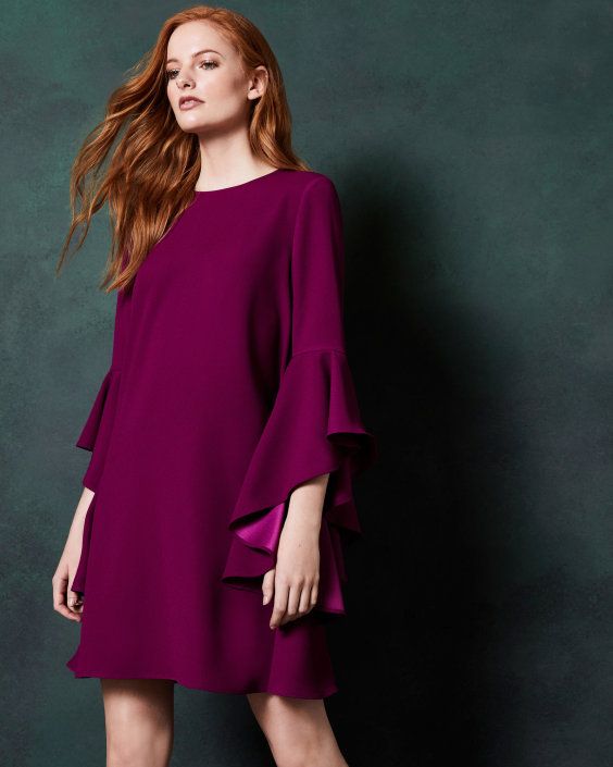 ted baker waterfall sleeve dress