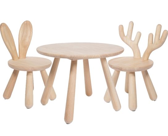 Kjøp Minitude Nordic Bord & Stoler Elg & Kanin | Jollyroom Kjøp Minitude Nordic Kanin Stol, Grå | Jollyroom