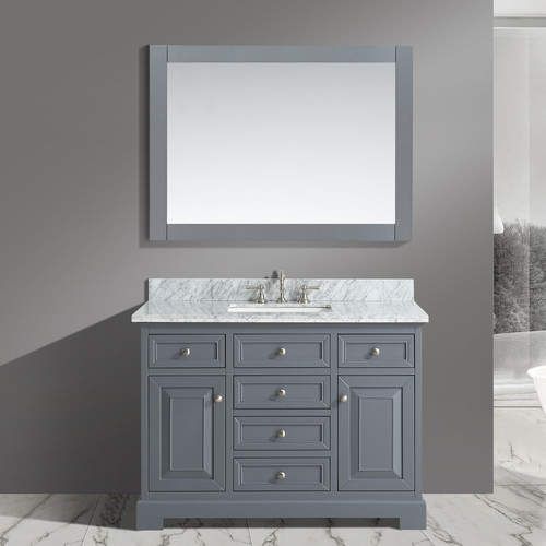 Cathey 48 Single Bathroom Vanity Set With Mirror Cathey 48 Single Bathroom Vanity Set, Single Bathroom Vanity Set With Mirror