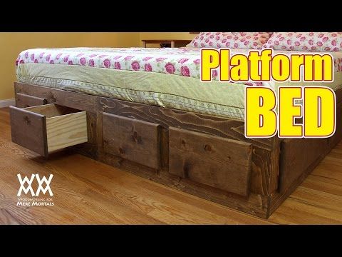 How To Build A King Size Bed With Extra Storage Underneath Free Plans Diy Crafts In 2022 Frame Murphy King Size Bed Frame Diy, Bed With Storage Underneath King Size