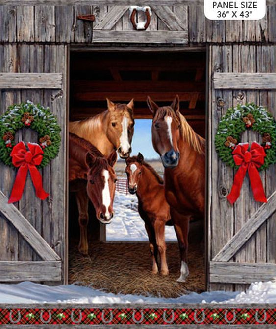 "Hay...It\'s Christmas 36\\" x 43\\" Holiday Panel DP24104-99 from Northcott by the panel. 100% cotton"
