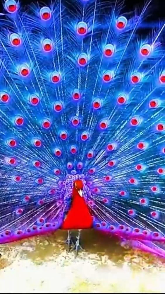The beautiful peacock opens the screen!