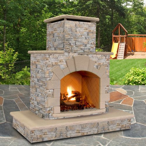 82 H Stone Veneer Outdoor Fireplace Natural Gas Patio 82 H Stone Veneer Outdoor Fireplace, Cultured Stone Outdoor Fireplace