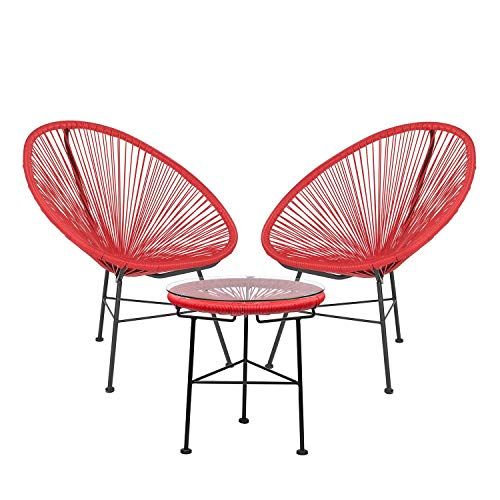 SKLUM Lot de 2 Chaises & 1 Table New Acapulco Rouge SKLUM Lot de 2 Chaises & 1 Table New Acapulco Rouge