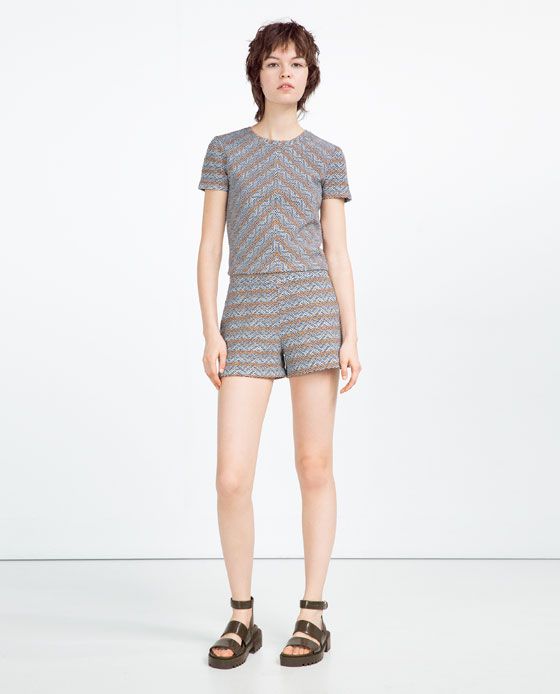 Zara Pantal\u00f3n corto de talle alto rosa look casual Moda Piratas Pantalónes cortos de talle alto