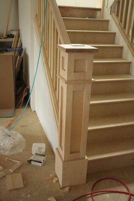 Newel Post - but use with simple metal picket and stain ebony or similar to match floors
