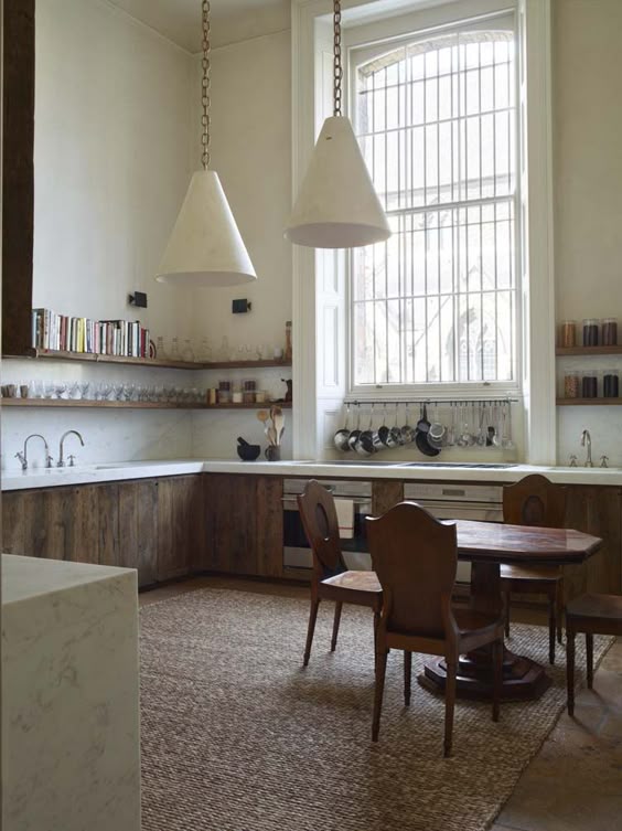 A monastic inspired kitchen in London. Rose Uniacke's Classic Designed Minimal Home in London.