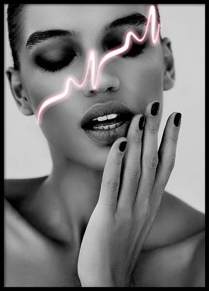 vogue cover girl face Paris pink print poster
