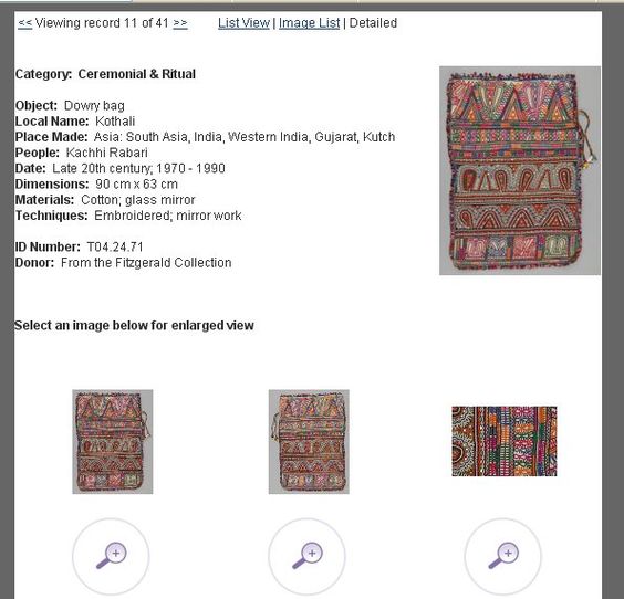 Kachhi Rabari kothalo Rabari textile museum of canada