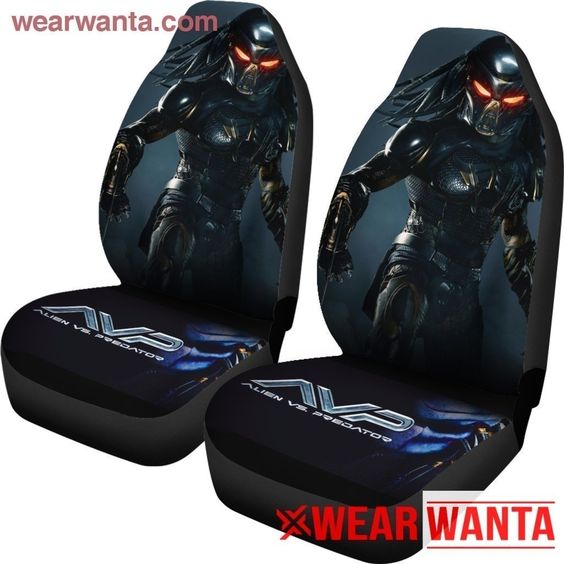 AVP Aliens Vs Predator Car Seat Covers LT03All of our Car Seat Covers are Set of 2 custom-made-to-order and handcrafted to the highest quality standards. Constructed with high-quality polyester micro-fiber fabric for maximum durability and comfort. Add style to your seats while protecting them from spills, stains, tearing, fading, and more. Designed for quick and easy installation on most car and SUV bucket style seats- no tools required. Elastic backing and fastening system ensures a snug and s