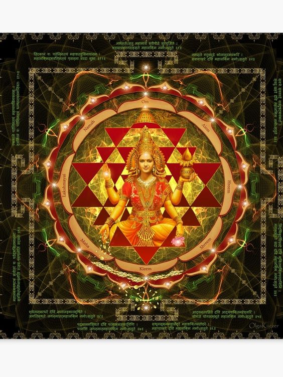 Shri Yantra- Maha Lakshmi Ashtakam- Abundance Canvas Print