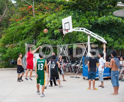 Vietnamese Boys Playing Basketball Stock Photo 48502810 Boys