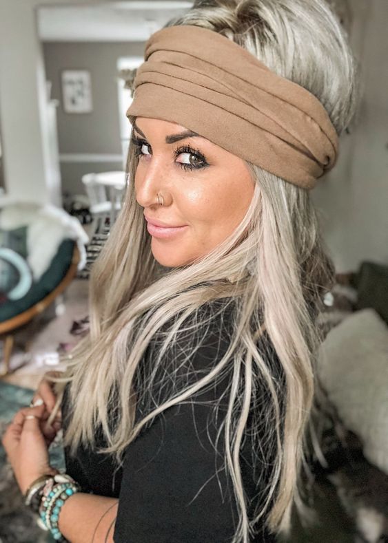 EXTRA WIDE HEADBAND // TWIST TURBAN : SANDSTONE